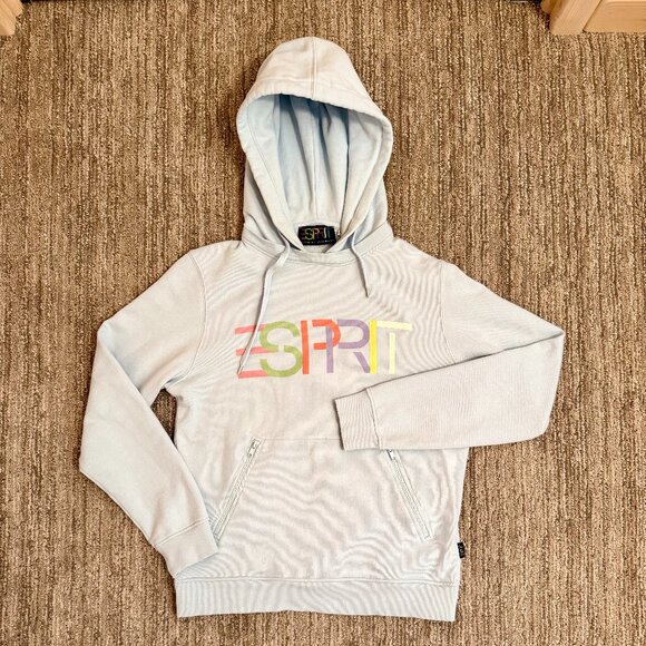 Rare Vintage Inspired Esprit Open Ceremony Baby Blue Pullover Hoodie in XS - Picture 7 of 14